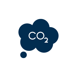 CO2 footprint icon with cloud and carbon dioxide label