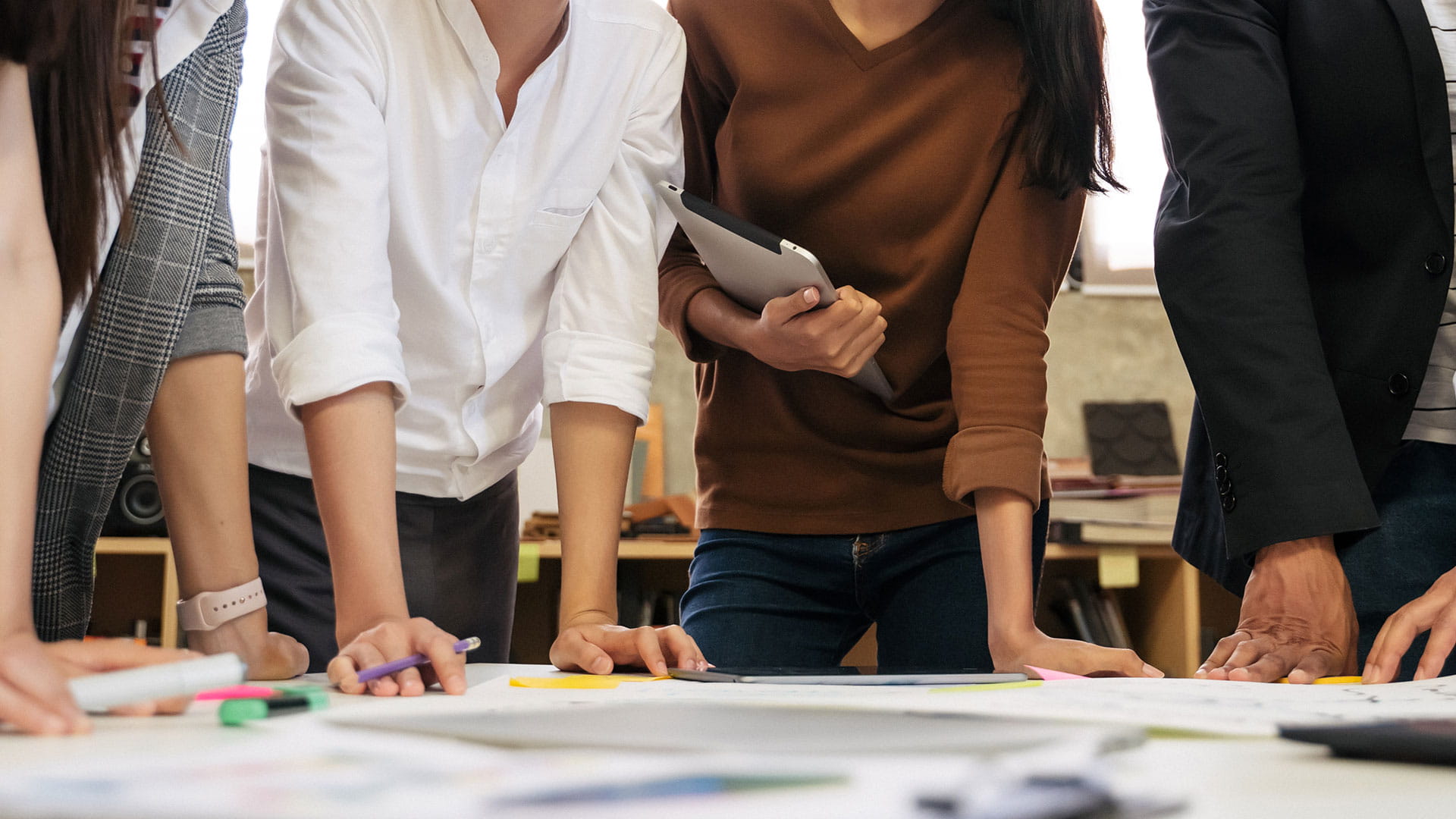 People at a table working