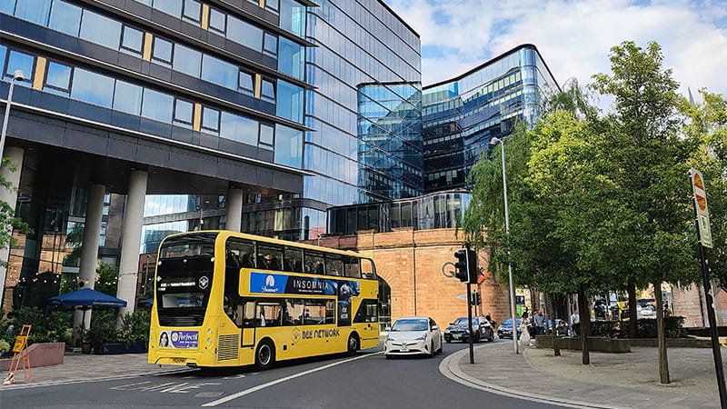 Bus in an urban area