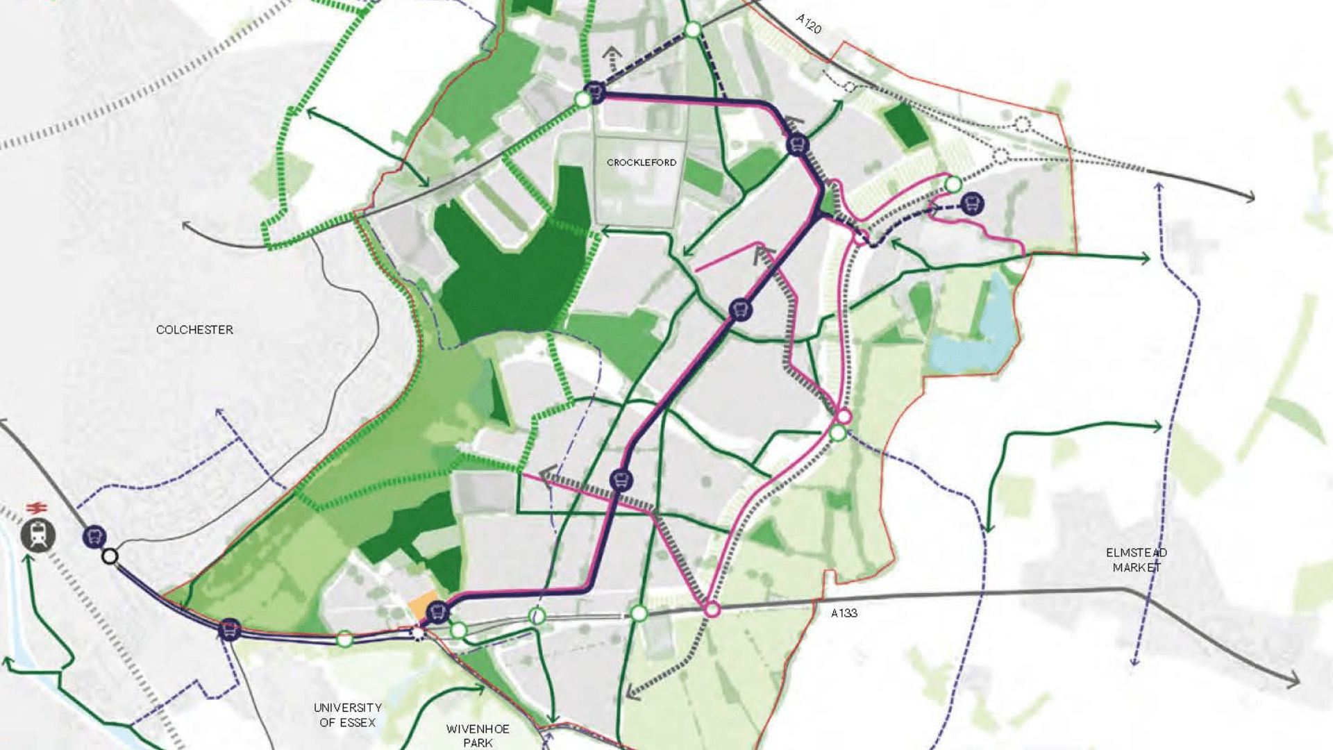 Tendring Colchester Borders Garden Community map